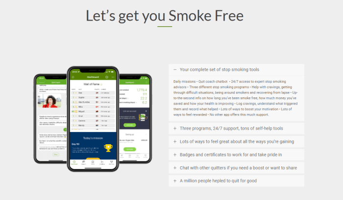 دانلود اپلیکیشن ترک سیگار smoke free
