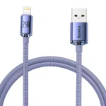 خرید و مشخصات کابل 2 متری لایتنیگ به USB بنفش
