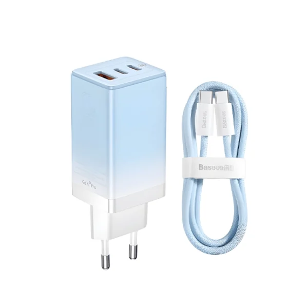 متعلقات شارژر دیواری ۶۵ واتی بیسوس مدل Baseus GaN3 Pro Fast Charger CCGP0501 با کابل Type-C