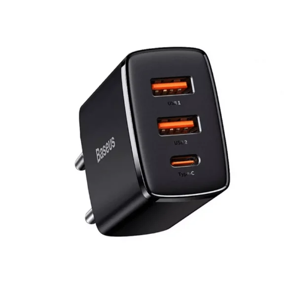 قیمت و خریدشارژر دیواری ۳۰ واتی بیسوس مدل Baseus Compact Quick Charger 2U+C CCXJ
