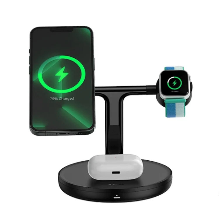 قیمت و مشخصات شارژر وایرلس سه کاره ۲۰ واتی بیسوس مدل Baseus Swan WXTE000001