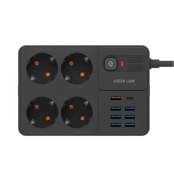 چند راهی هوشمند و شارژر گرین لاین Green Lion Power Socket 7 USB-A Port & 1 PD Port 3250W