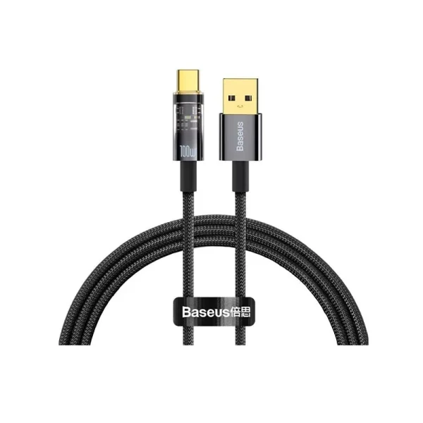 کابل 1 متر 100 واتی USB به USB-C بیسوس مدل Explorer CATS000201
