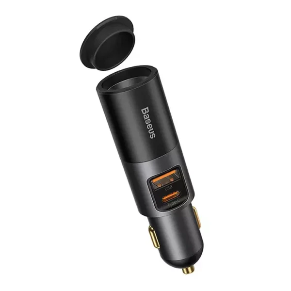 شارژر فندکی 120 واتی خودرو بیسوس با پورت فندک سیگار مدل  Baseus Share Together Fast Charge Car Charger CCBT-C0G