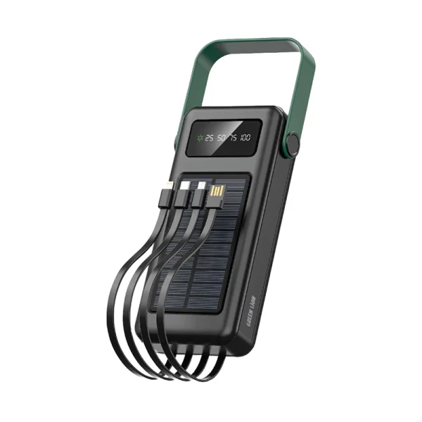 پاوربانک خورشیدی گرین لاین ظرفیت 30000 میلی آمپر ساعت مدل SOLAR MAX GNSLRPB30KBK